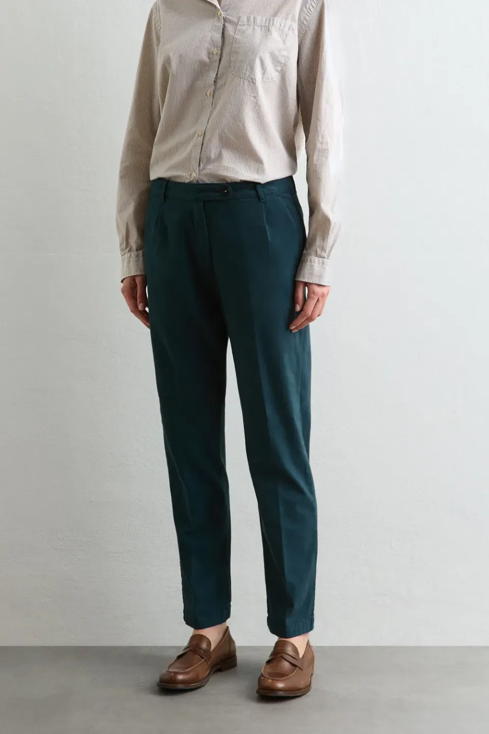 Massimo Alba Melu70 pantaloni gabardina steel blue