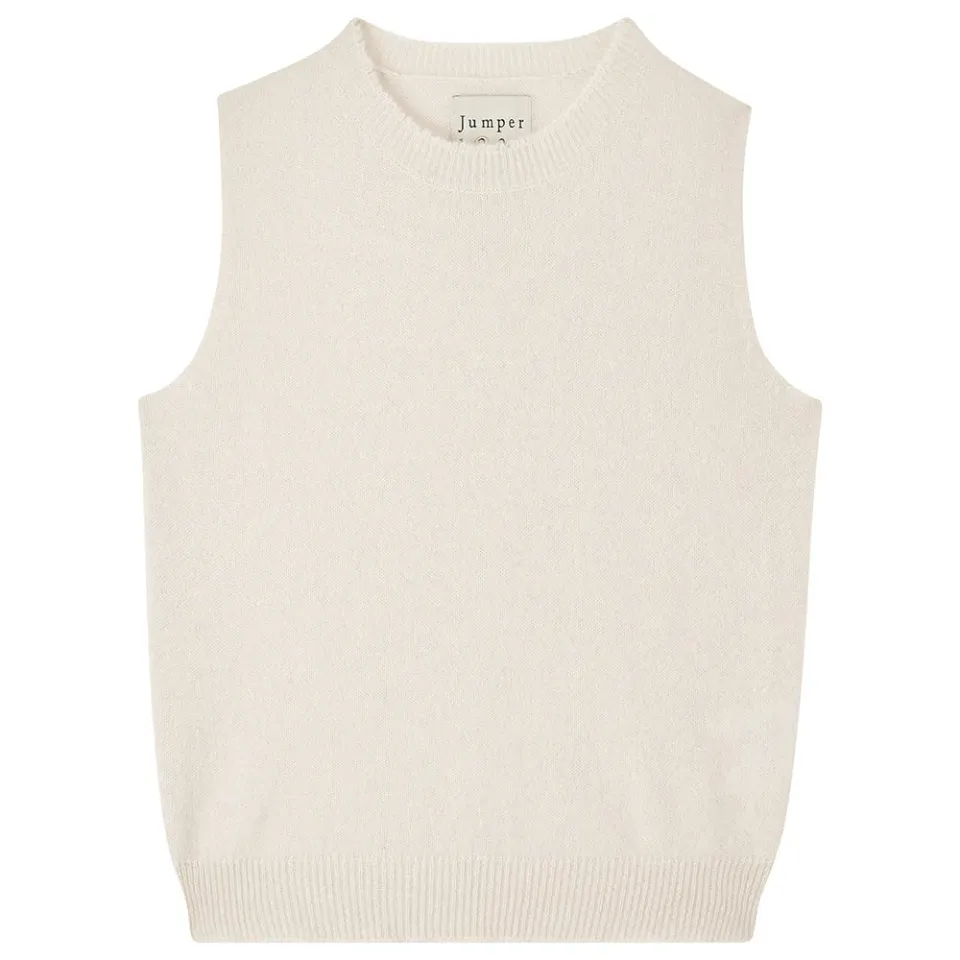 Jumper 1234 Cashmere Distressed Tank gilet pietra cashmere