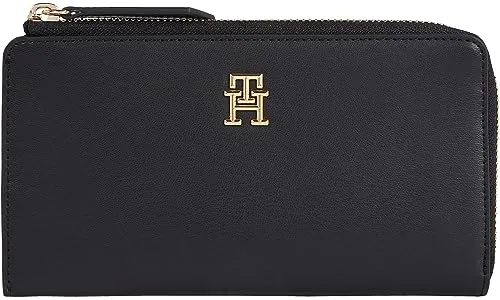 Tommy Hilfiger Slim Grande portafoglio donna nero con zip