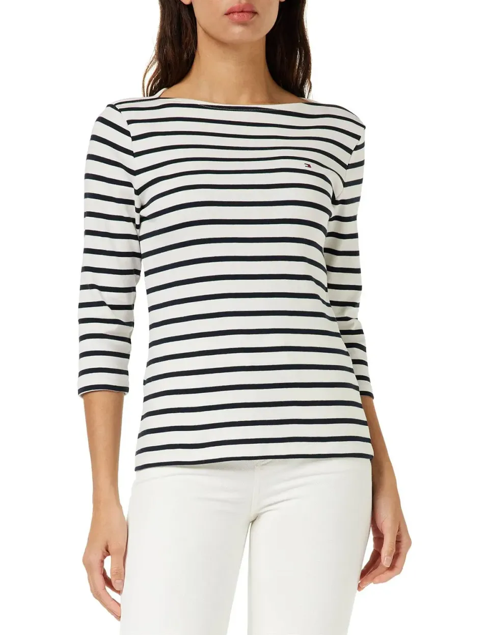 Tommy Hilfiger Slim Cody Rib Top Donna Desert Sky