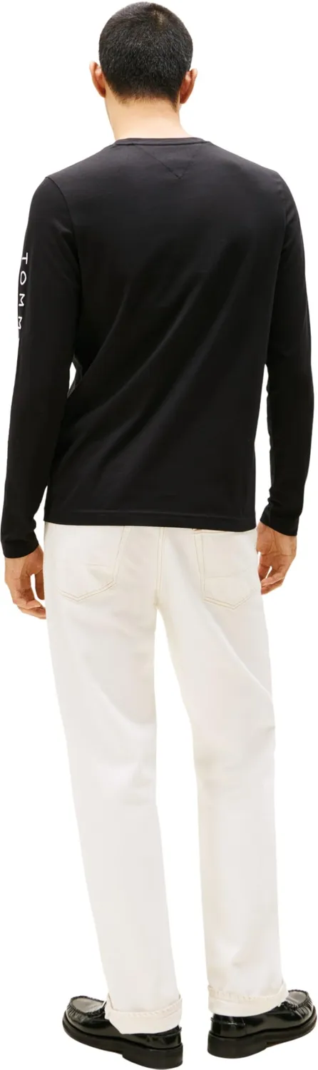 Tommy Hilfiger Logo maglia uomo maniche lunghe cotone nera