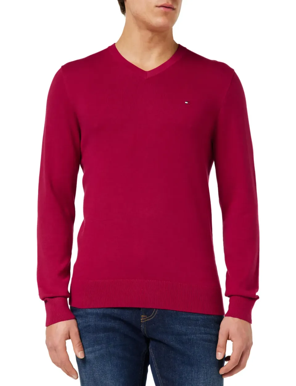 Tommy Hilfiger pullover uomo scollo a V taglia M blu