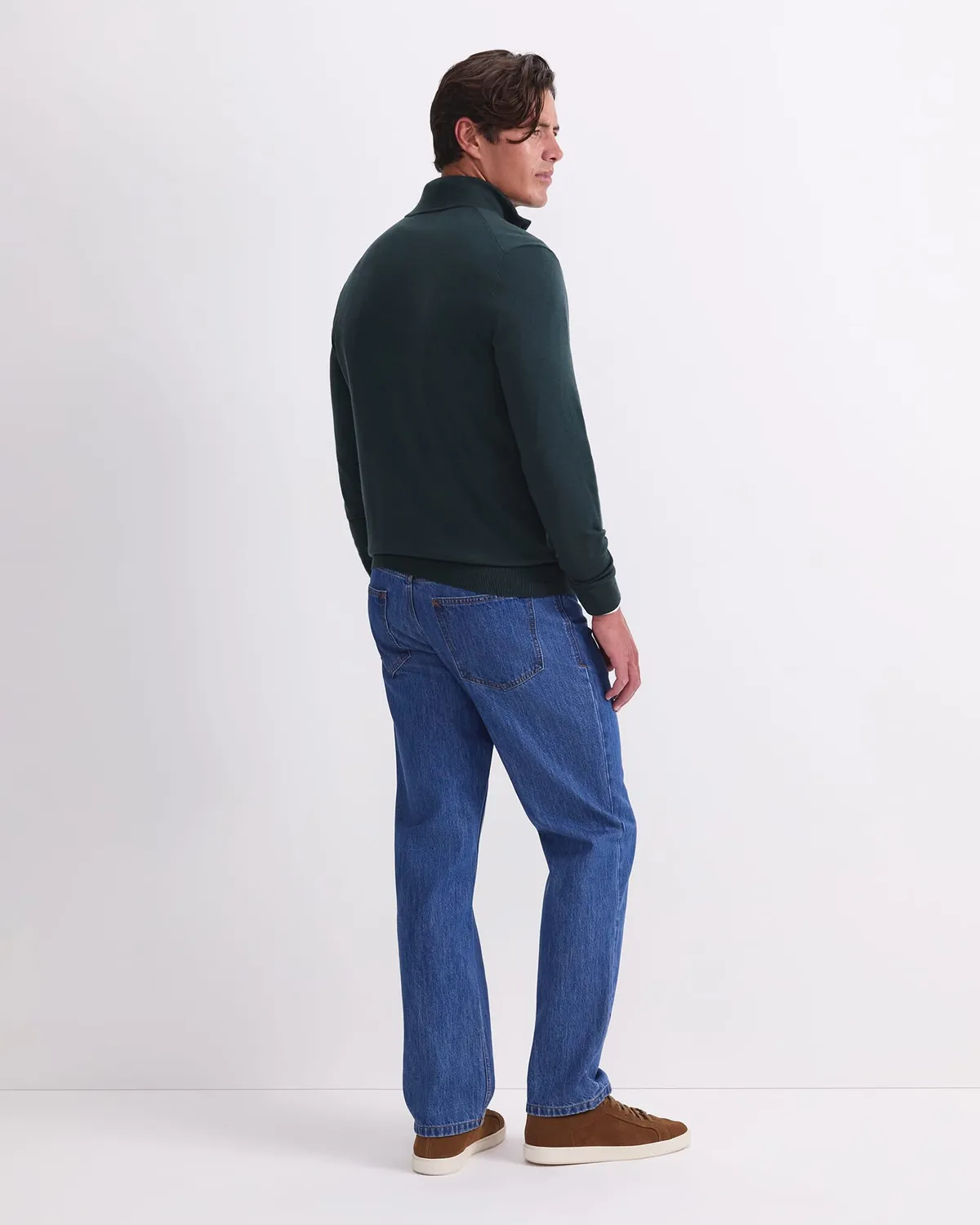 Sportscraft Merino maglione uomo lana zip corta
