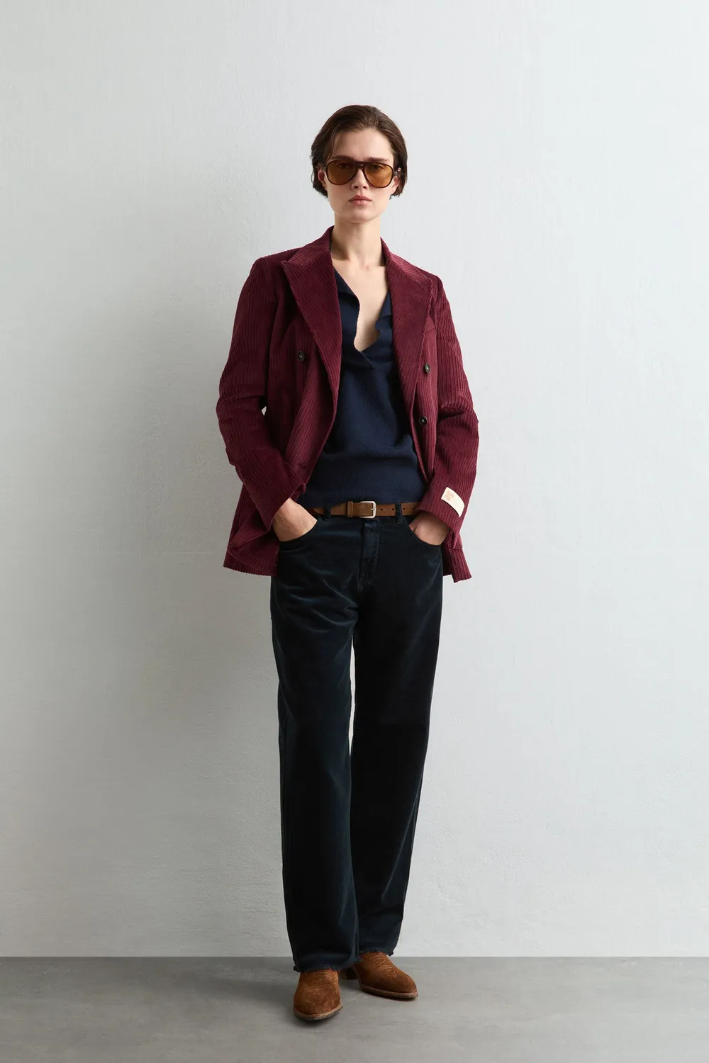 Massimo Alba Alosa-Cut pantaloni blu velluto