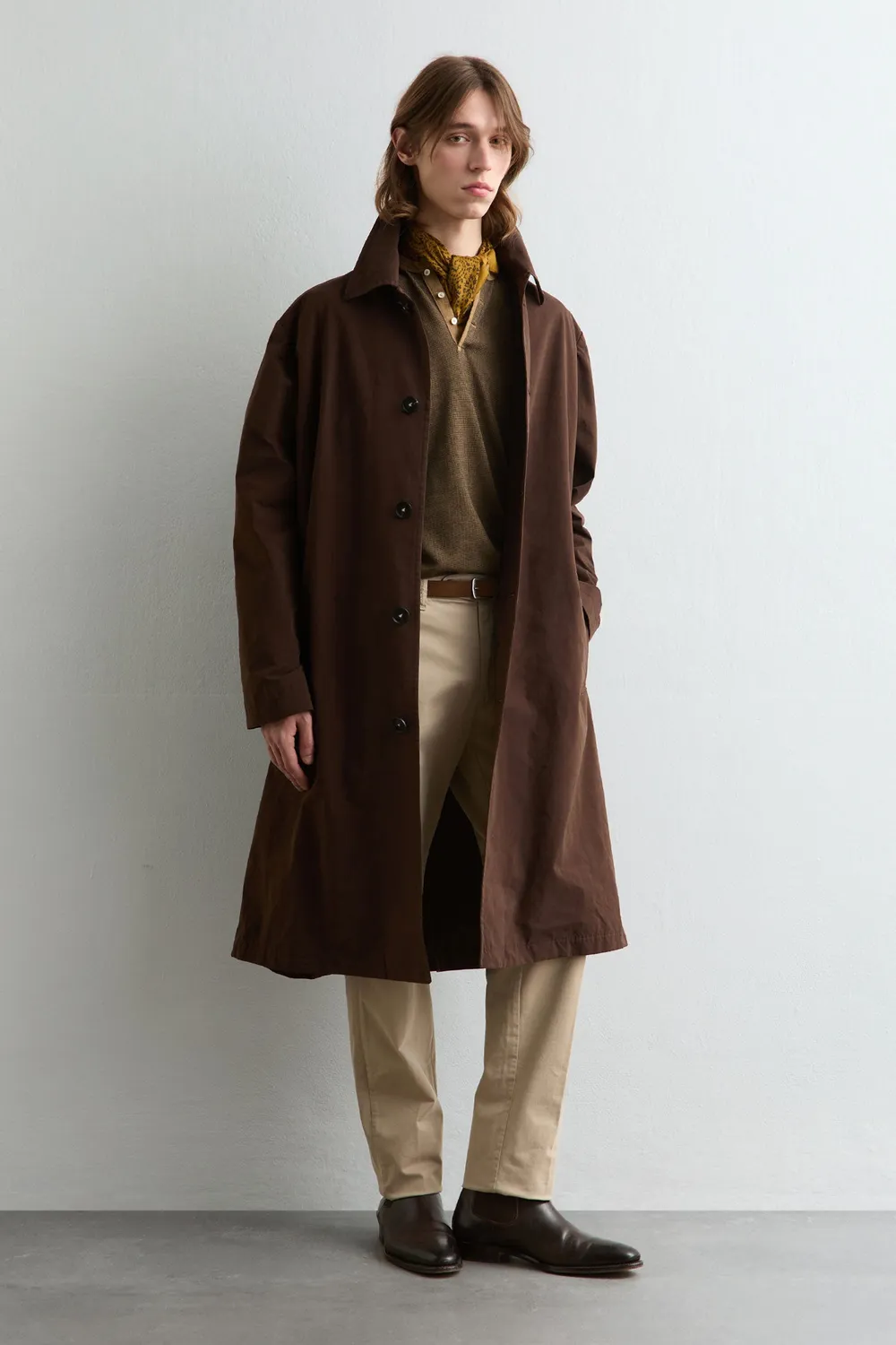 Massimo Alba Mustang trench uomo brown idrorepellente