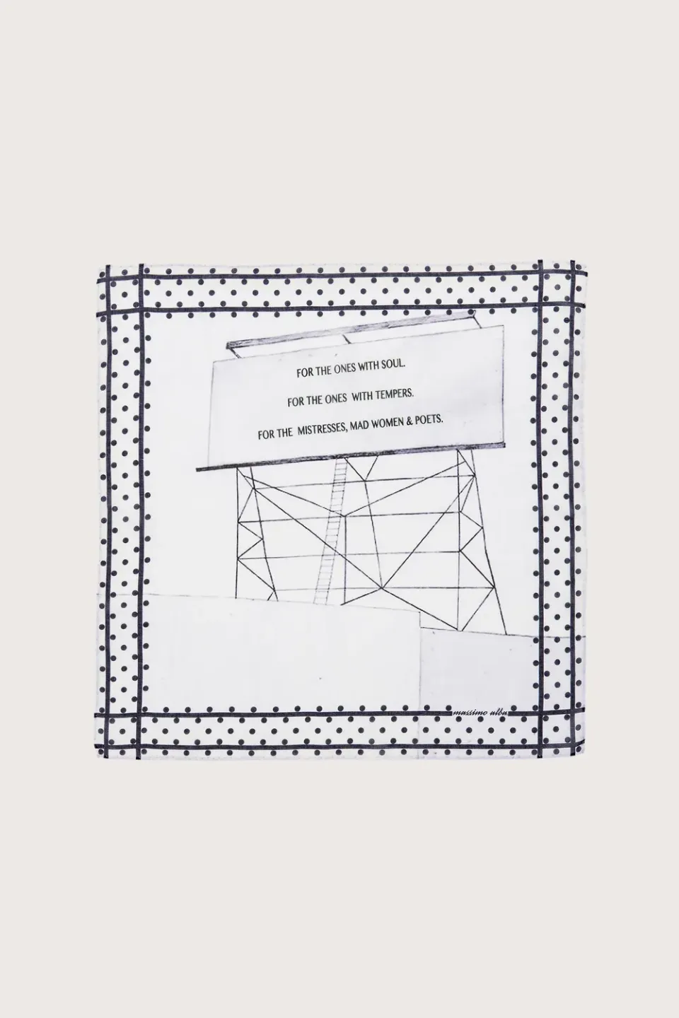Massimo Alba Hanky1 fazzoletto Blu 45x45 scritta