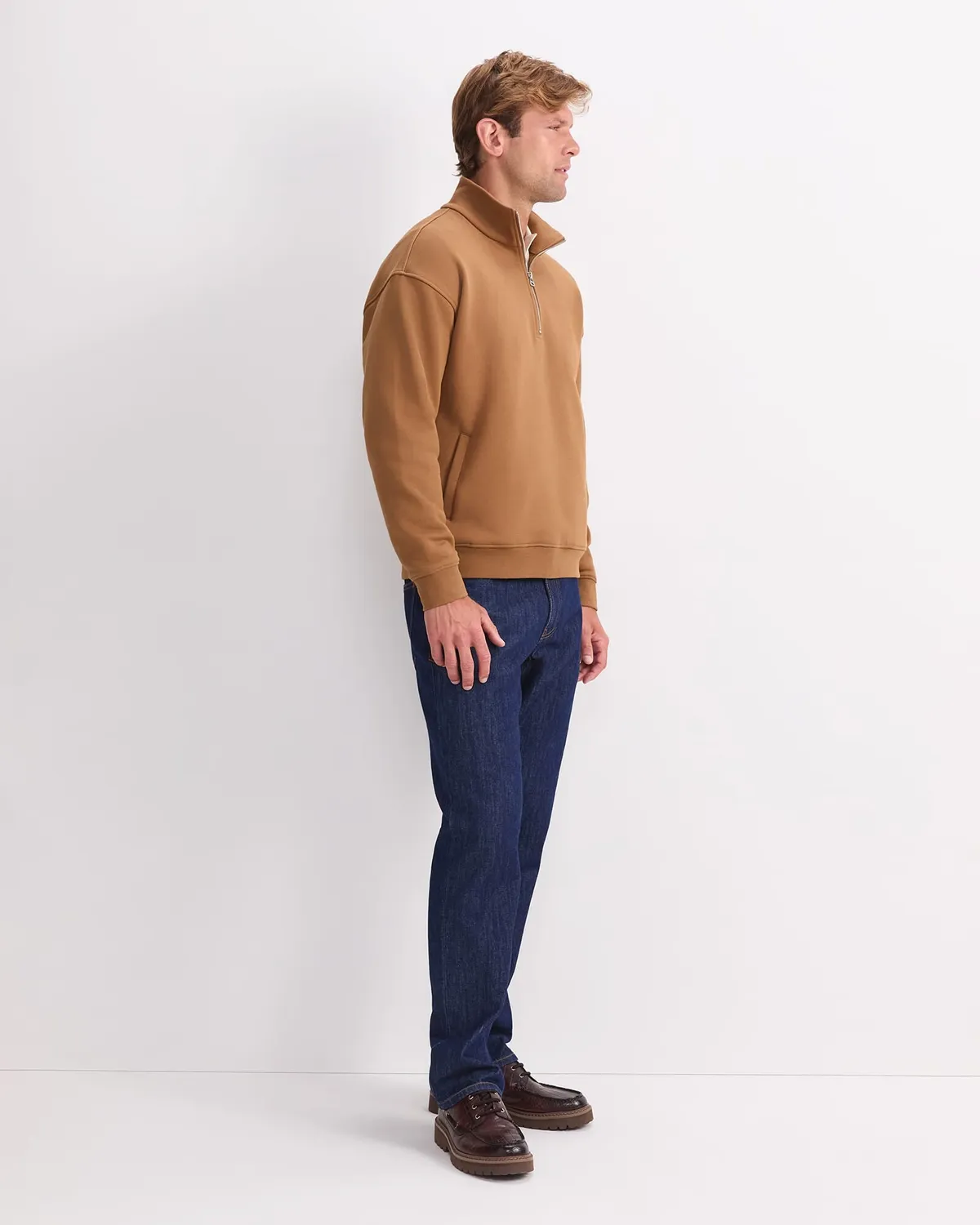 Sportscraft Quarter Zip felpa cotone uomo mezza zip