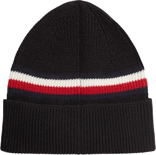 Tommy Hilfiger TH RWB Beanie AM0AM14534 berretto uomo nero