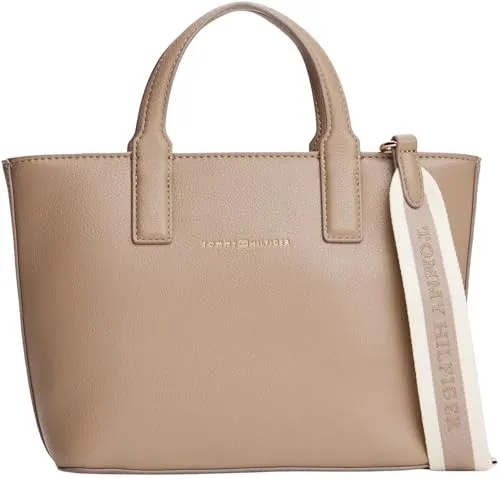 Tommy Hilfiger Logotape Mini tote piccola beige Coastal Taupe