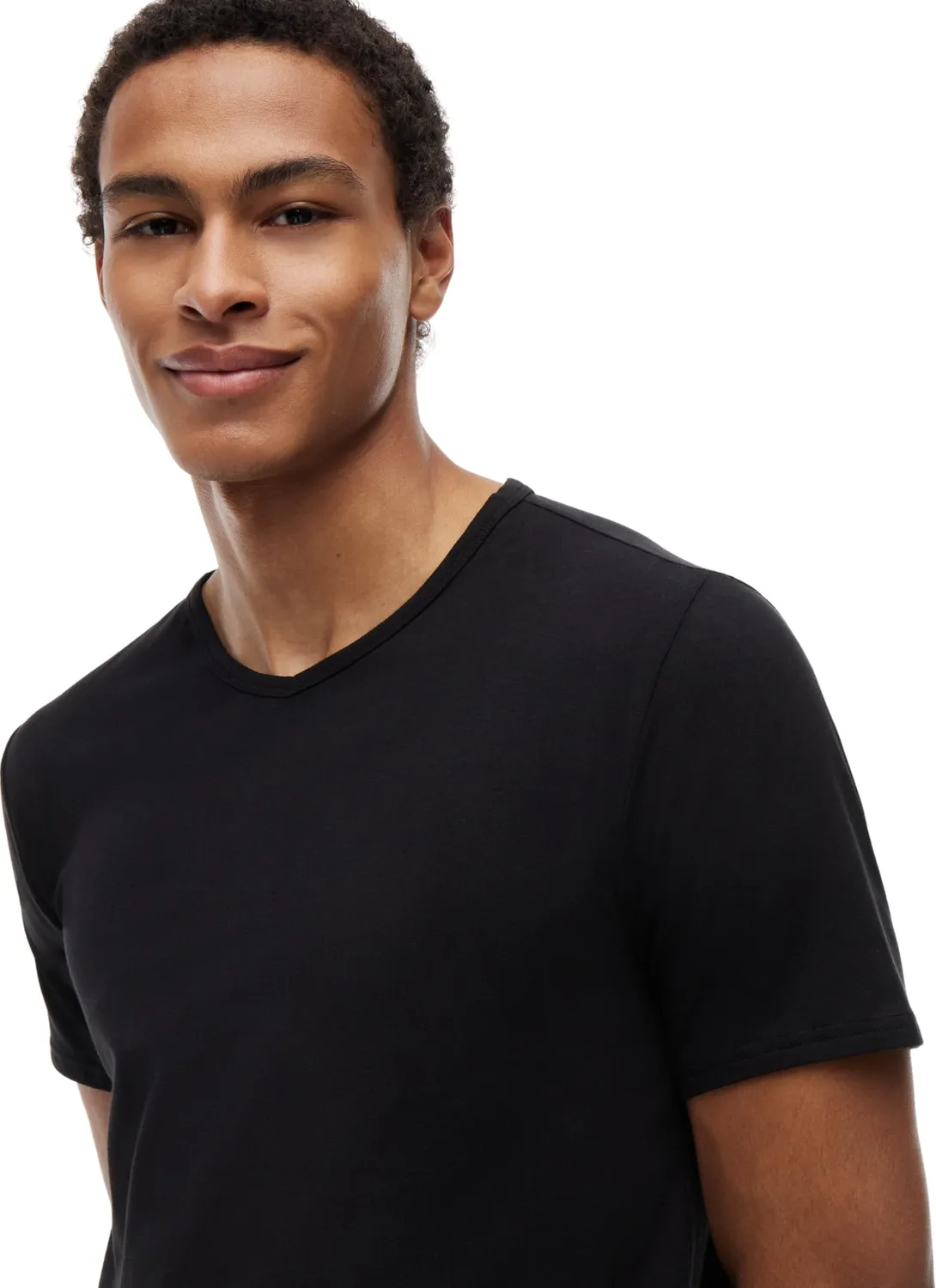 Tommy Hilfiger Stretch Scollo a V T-Shirt Uomo 3 Pezzi Nera