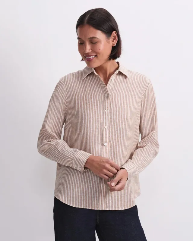 Sportscraft Dahlia Stripe Linen camicia lino a righe