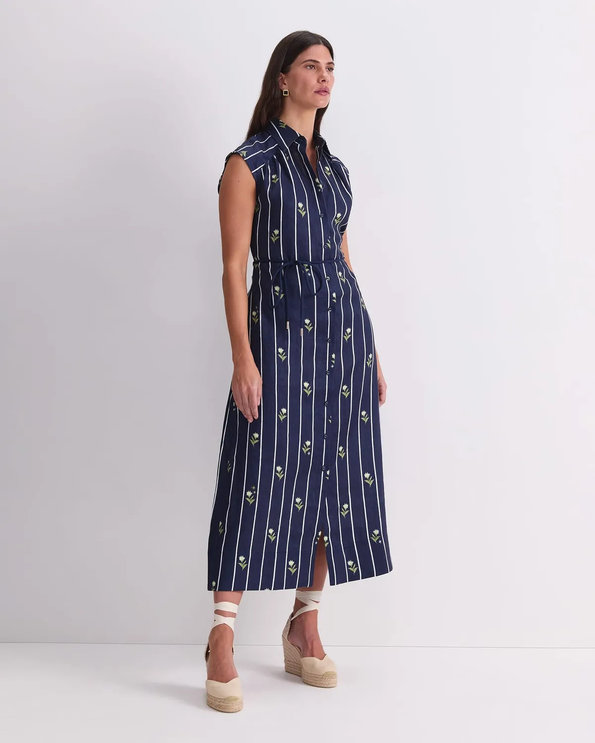 Sportscraft Hampton abito camicia donna 10 lino midi