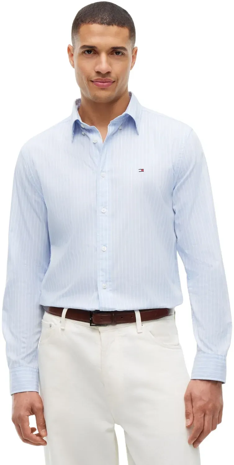 Tommy Hilfiger Flex MW0MW44571 Camicia Uomo L Ancient Blue Stripe