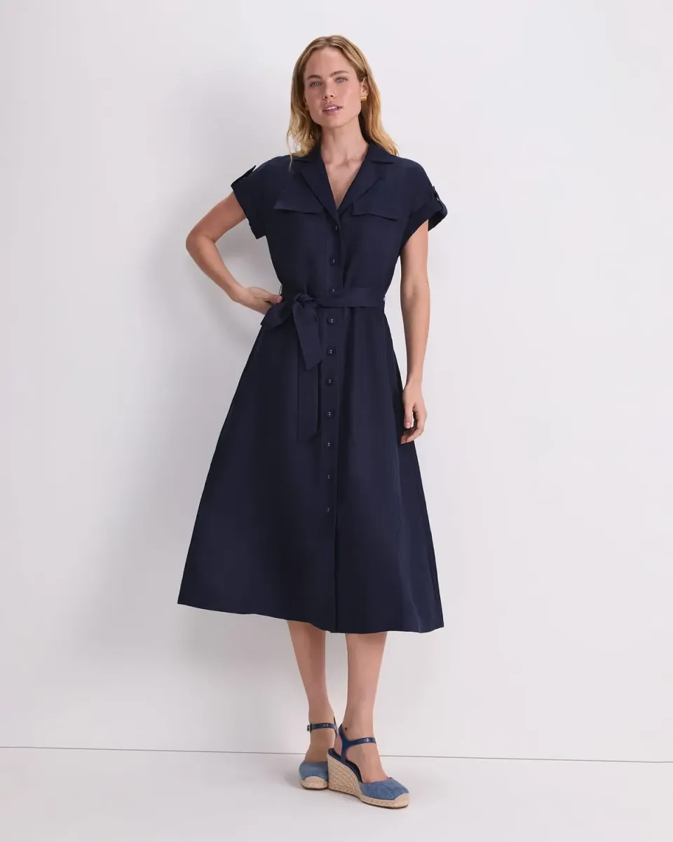 Sportscraft Vallerina abito camicia midi manica corta