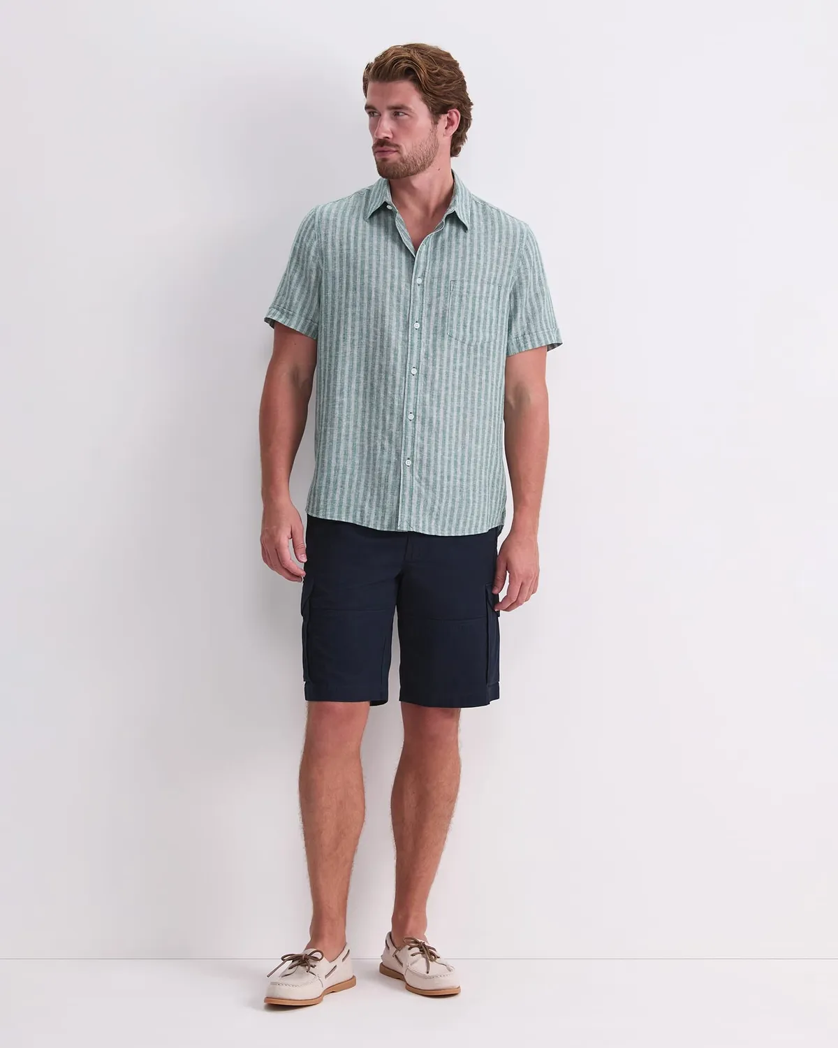 Sportscraft Lino 208206 camicia uomo maniche corte righe