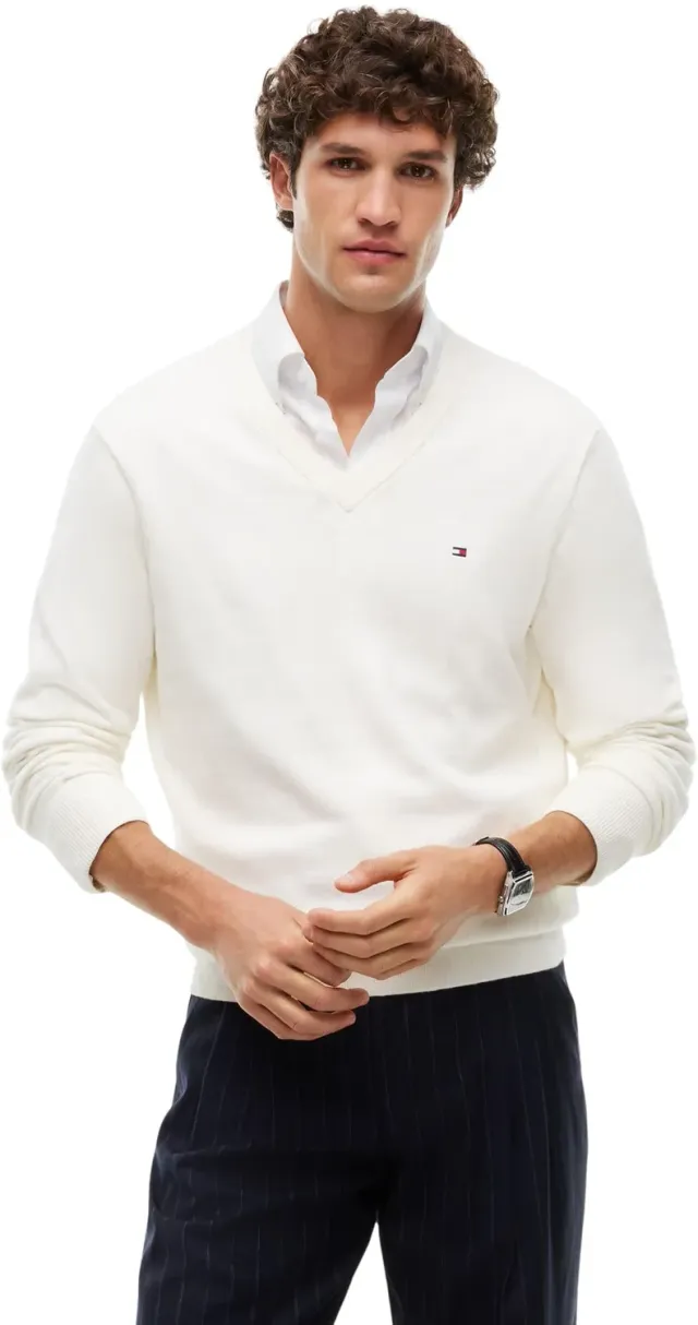 Tommy Hilfiger Cashmere V Neck pullover uomo cashmere