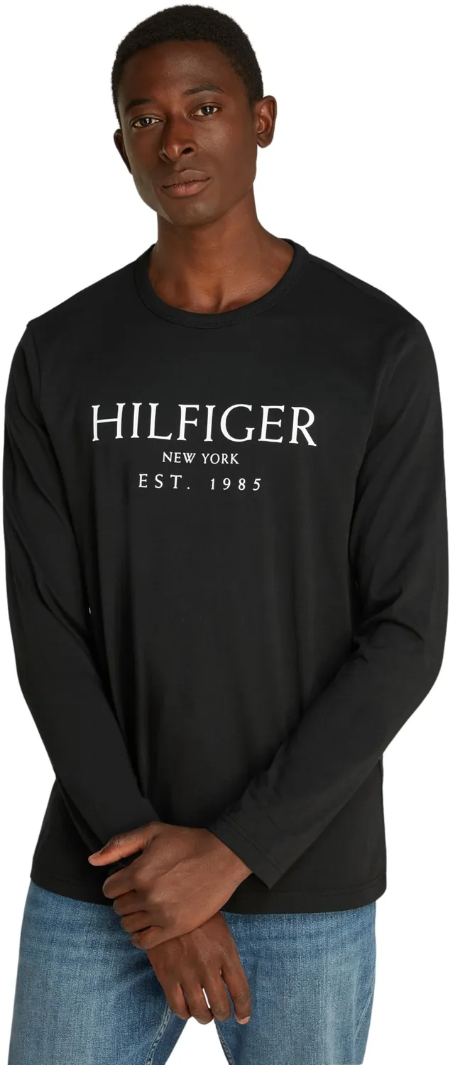 Tommy Hilfiger maglietta uomo maniche lunghe nera 3XL Plus