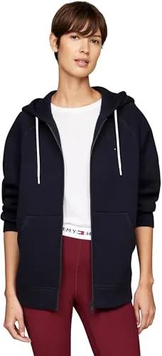 Tommy Hilfiger Felpa Donna Oversize Zip Bianco Ancient White