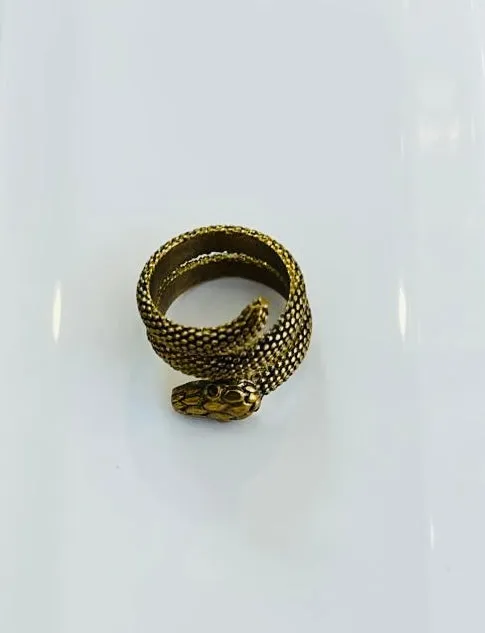 LOL Roma anello serpente ottone regolabile