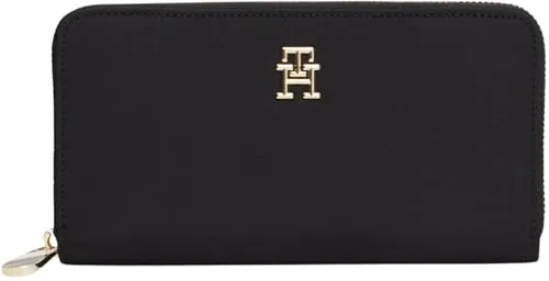 Tommy Poppy Large Portafoglio Zip Nero 19 cm Donna