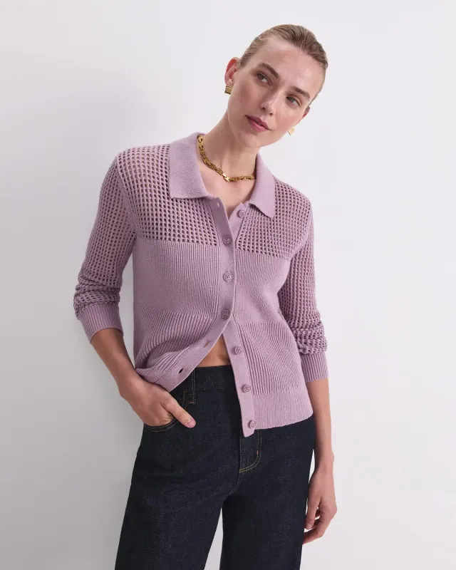 Sportscraft Elka 120434 cardigan pointelle cotone