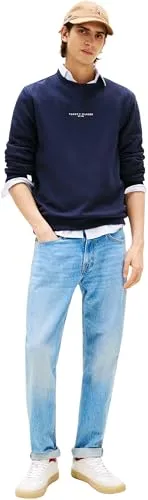 Tommy Logo Crewneck Felpa Girocollo Blu Uomo