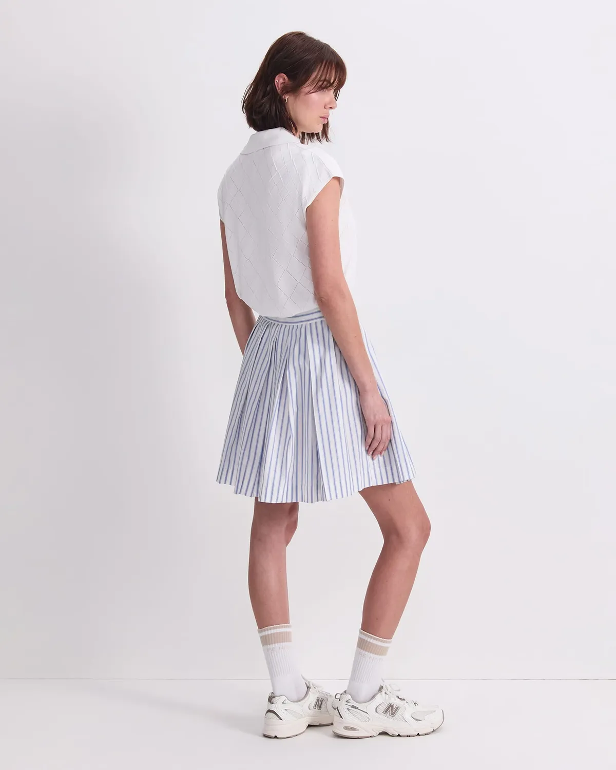 Sportscraft Logo Stripe Tennis Skirt gonna donna pieghe