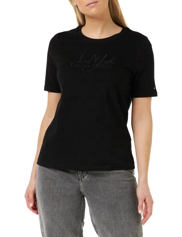Tommy Hilfiger WW0WW37351 top donna maglia maniche corte