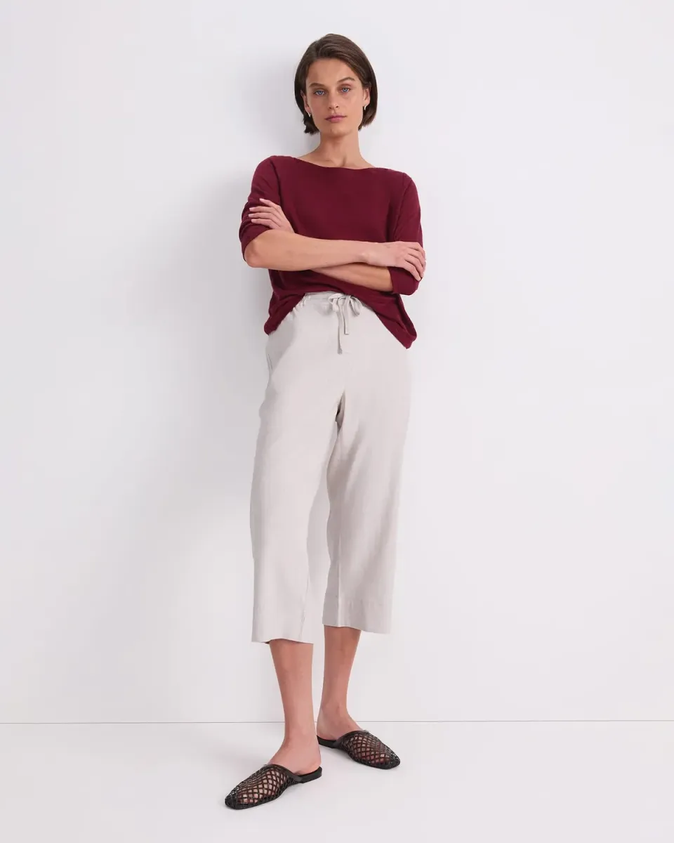 Sportscraft Rosa Crop pantaloni lino elasticizzati