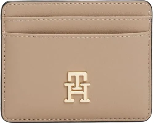 Tommy Hilfiger Feminine Logo Porta Carte Donna Beige