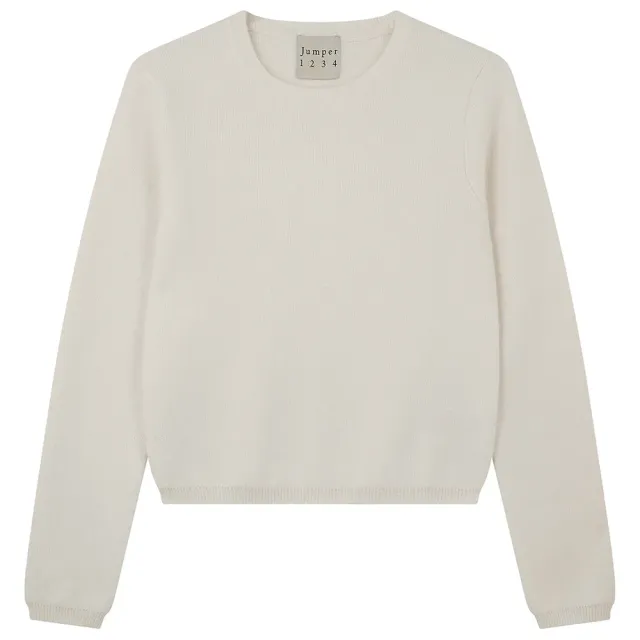 Jumper 1234 Cashmere Stretch Crew maglione crema elasticizzato
