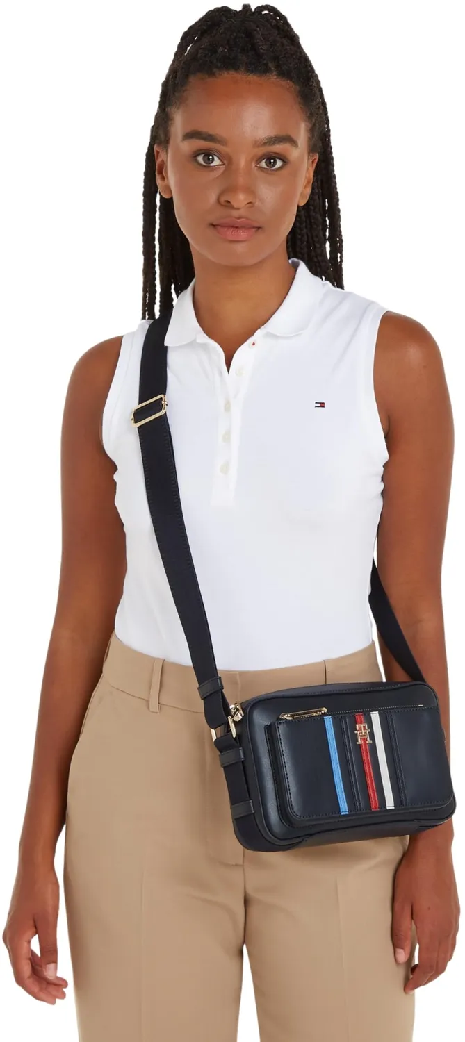Tommy Hilfiger Iconic Camera Bag Pelle Sintetica Blu Space Blue