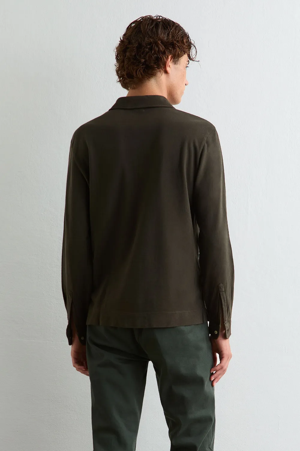 Massimo Alba Raya polo cotone chicory coffee
