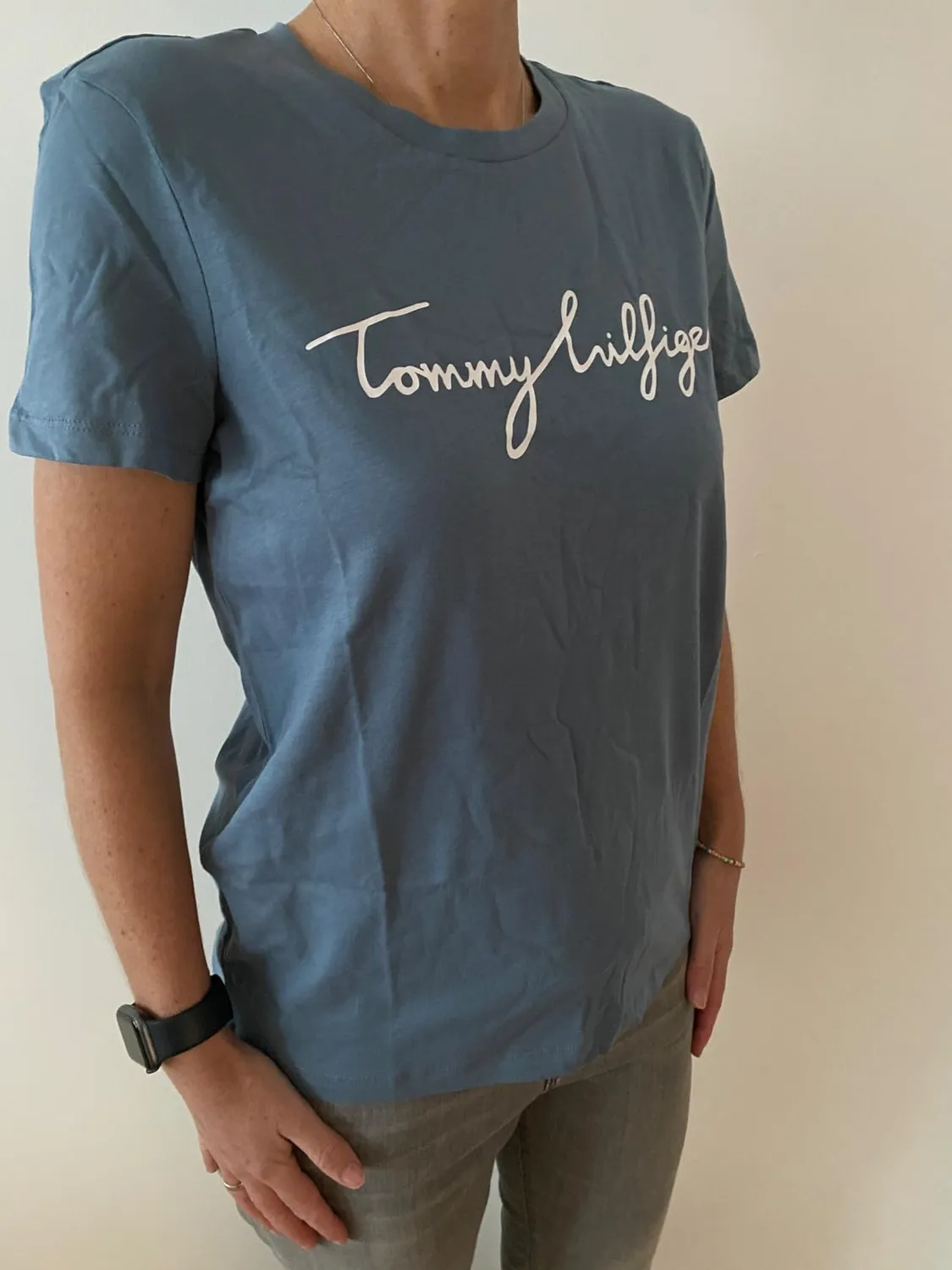 Tommy Hilfiger T-Shirt Donna Maniche Corte Rossa Scollo Rotondo