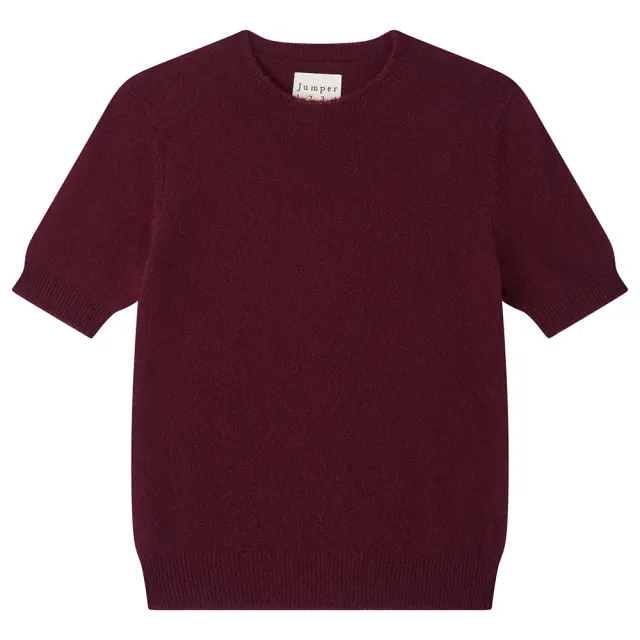 Jumper 1234 Cashmere Distressed T-Shirt maglia bordeaux