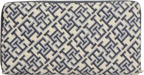Tommy Hilfiger TH Icon portafoglio donna zip blu grande
