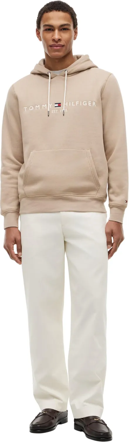 Tommy Hilfiger Logo felpa uomo cappuccio blu cotone