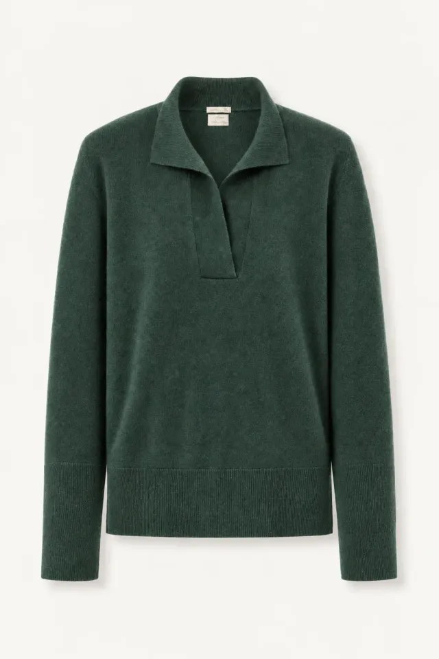 Massimo Alba Lucy polo donna pine cashmere garzato