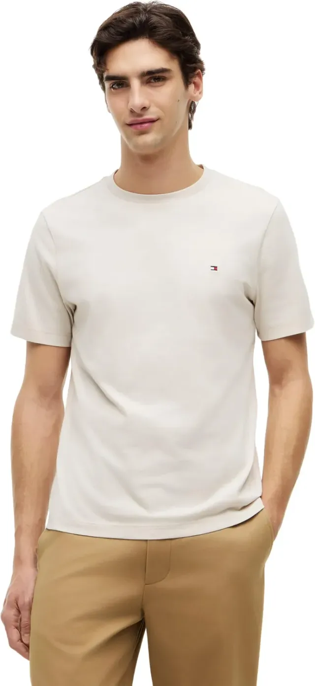 Tommy Hilfiger Seasonal Solid Tee t-shirt uomo beige scollo rotondo