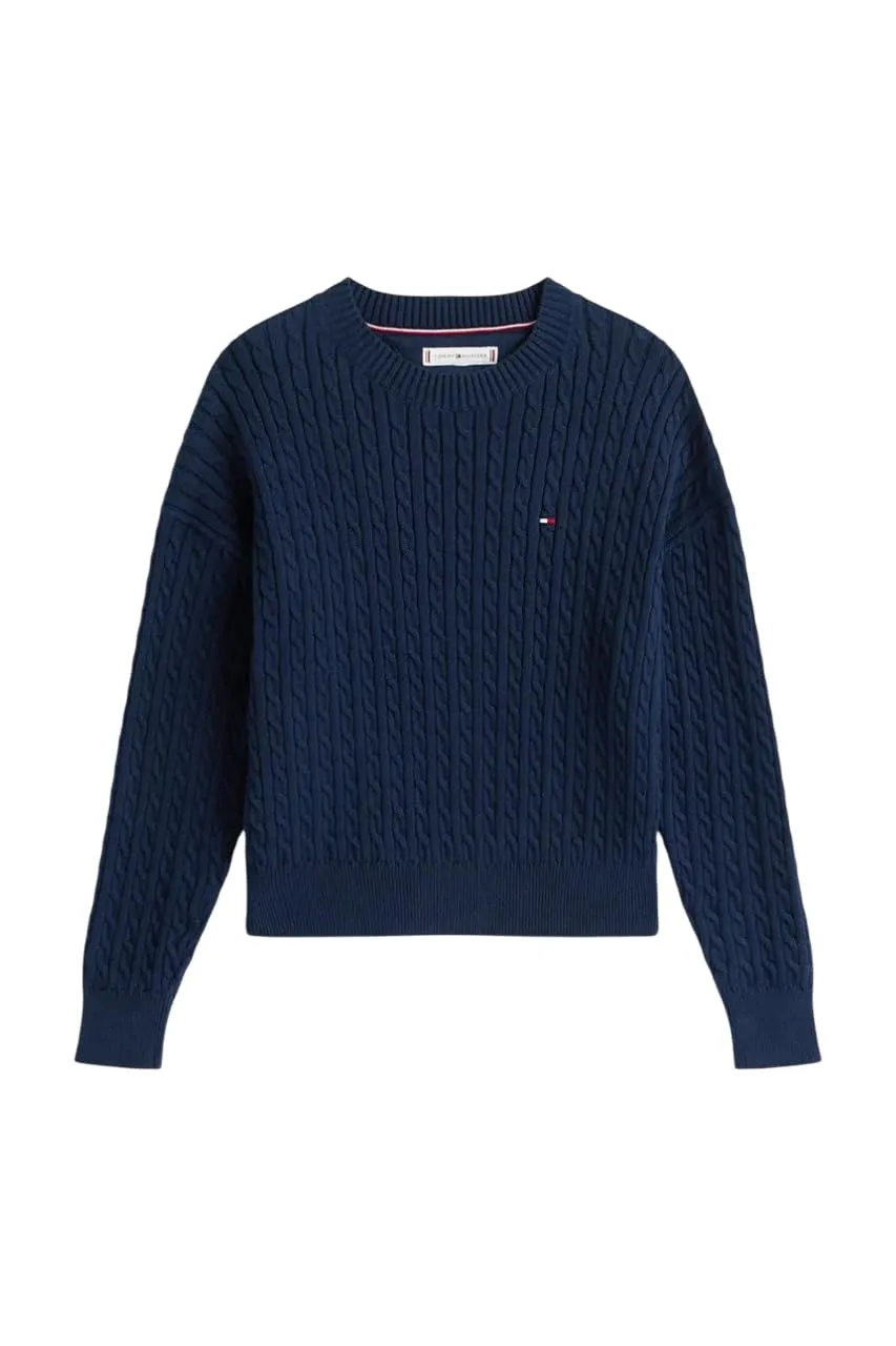 Tommy Hilfiger KG0KG08848 maglione bambina a trecce