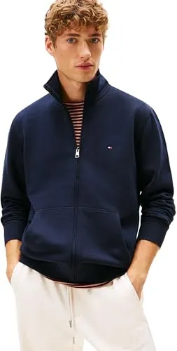 Tommy Hilfiger Essential Fleece Felpa Zip Unisex Collo Alto
