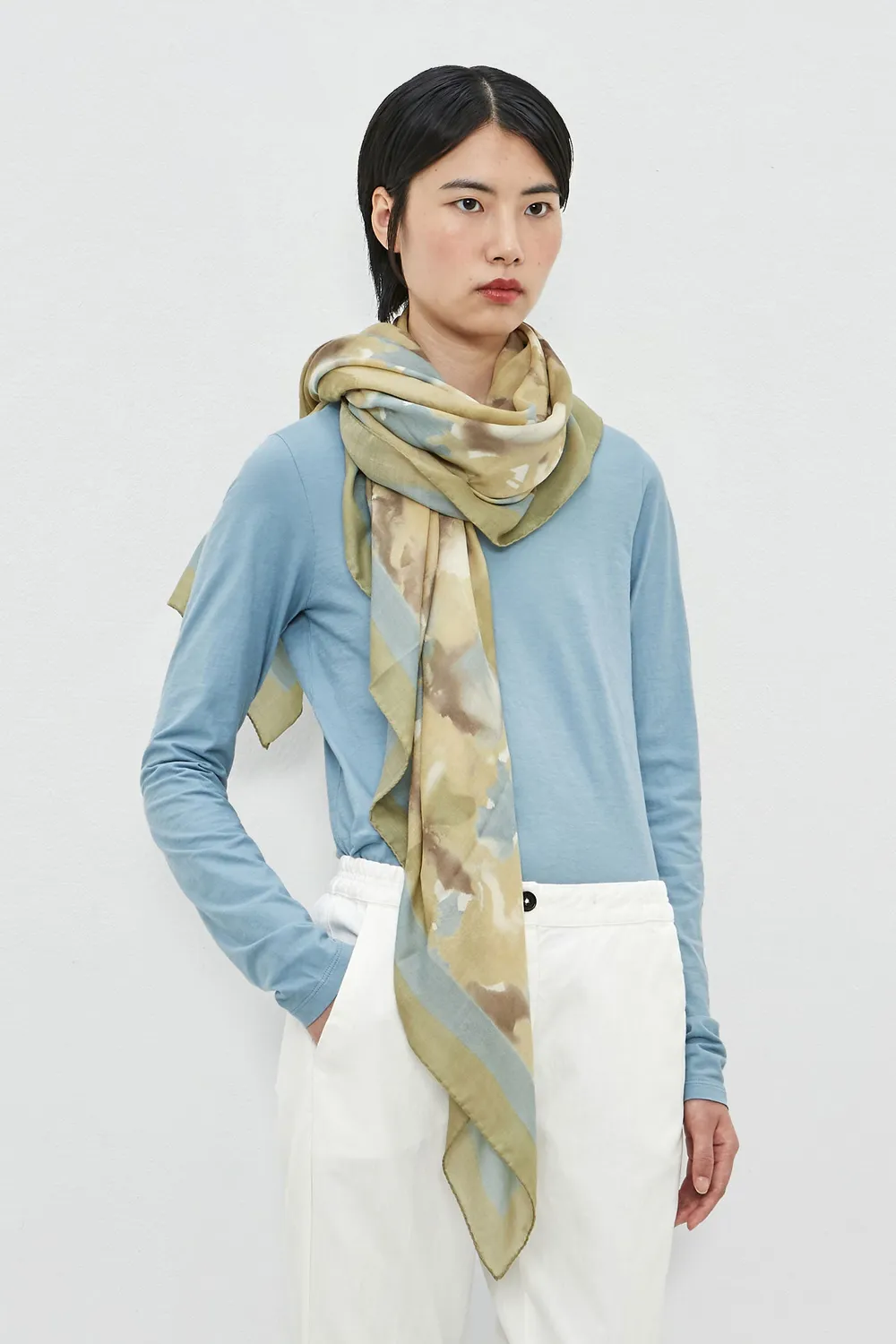 Massimo Alba Stole stola avio in cashmere e seta