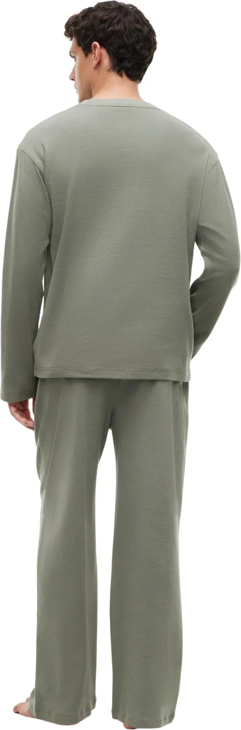 Tommy Hilfiger UM0UM03994 pigiama uomo waffle blu