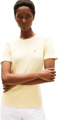 Tommy Hilfiger New Slim Cody t-shirt donna gialla S girocollo