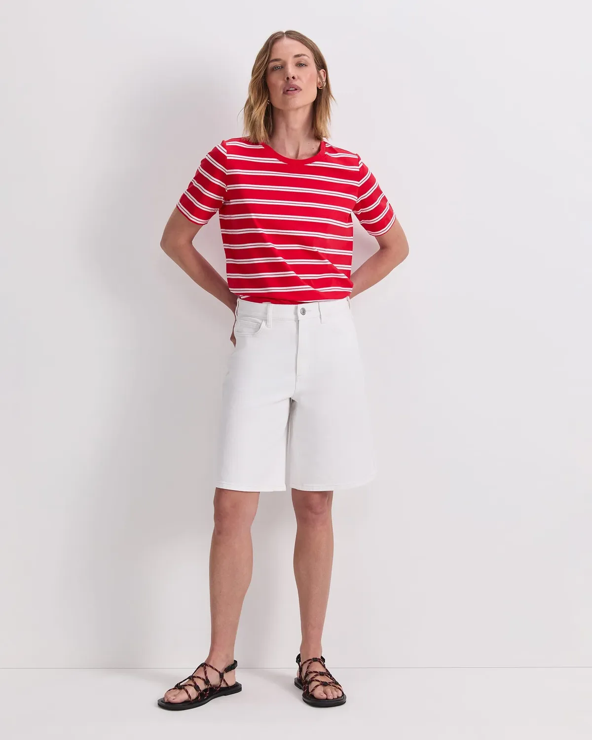 Sportscraft Allegra shorts denim al ginocchio cintura