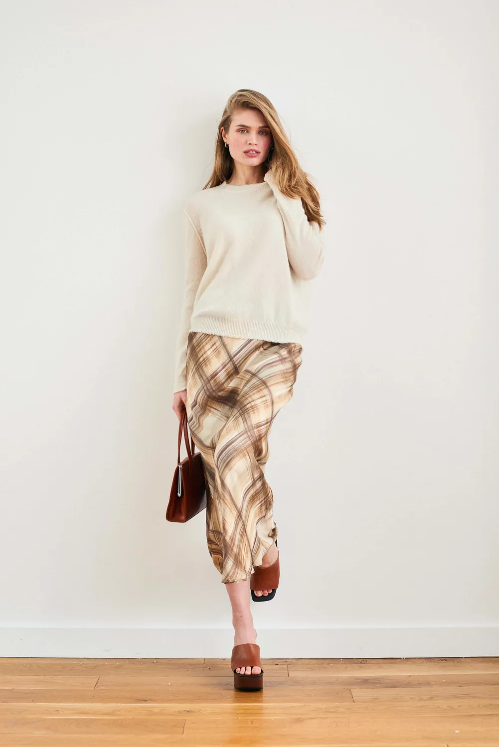 Jumper 1234 Distressed Crew maglione cashmere oatmeal taglia 2