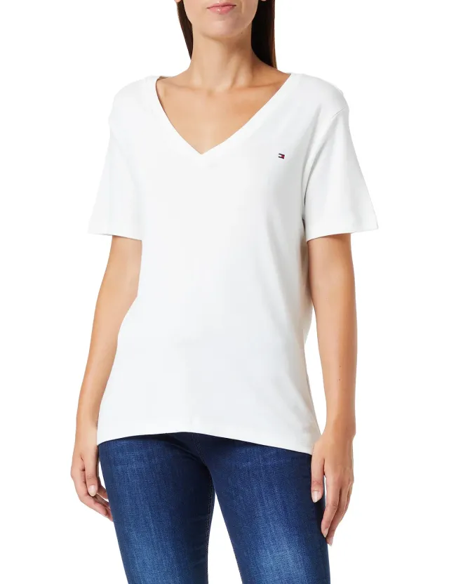 Tommy Hilfiger top maglia donna maniche corte taglia 52