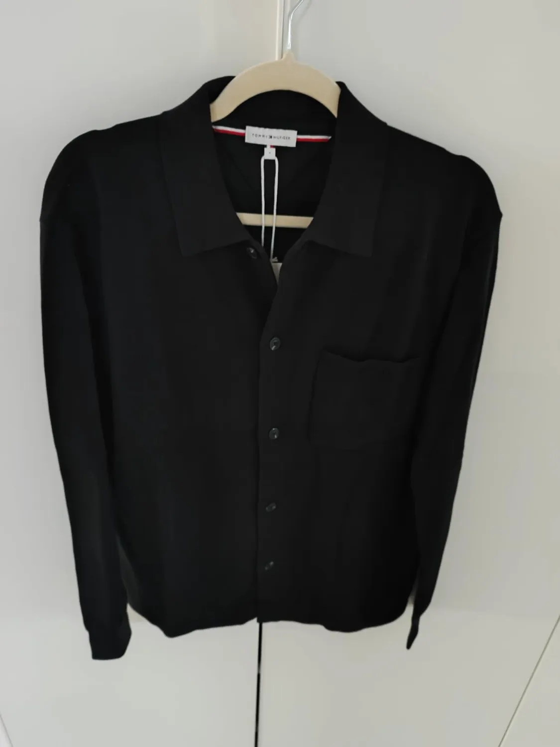 Tommy Hilfiger Essential Cotton Camicia Uomo Nero Cotone Maniche