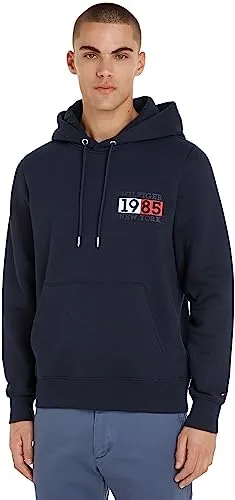 Tommy Hilfiger felpa con cappuccio uomo L blu cotone