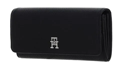 Tommy Hilfiger TH Emblem Large Flap portafogli donna nero OS
